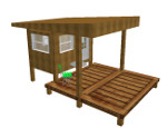 Micro Cabin With Patio and Secondary Roof